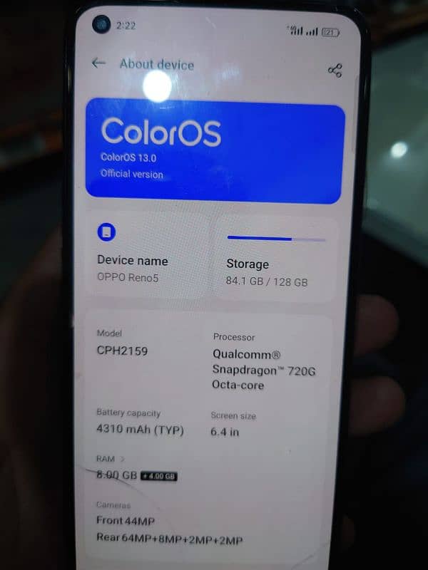 Oppo Reno 5 Good Condition 0