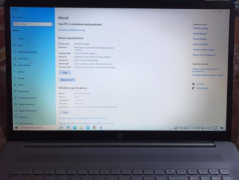 Hp AMD 3050u 4