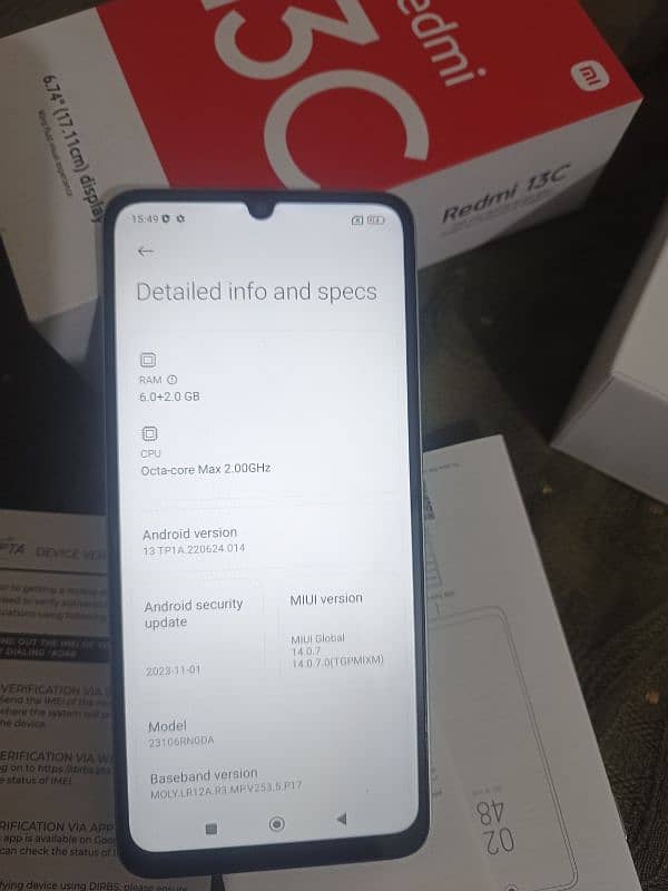 redmi 13c box pack condition 3