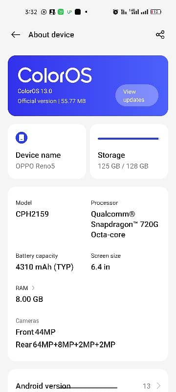 Oppo Reno 5 Mobile with Box For Sale 2