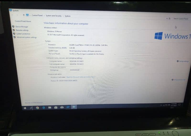 sony vaio i3 2.40GHz ,5.00GB RAM/Storage 465GB 8