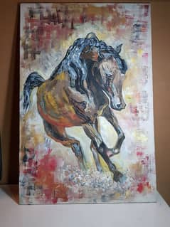 Majestic Stallion – 20x30” Dynamic Horse Painting on Canvas