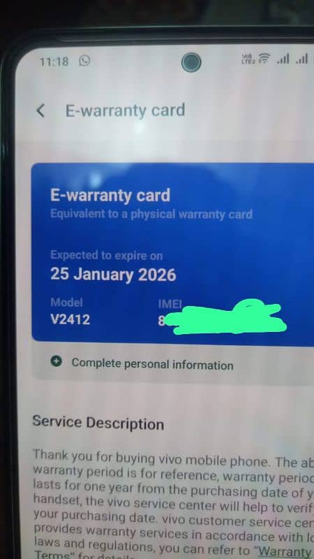 vivo y100 warranty 3