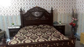 Complete Bed set for sale with 2 sides table 1 dressing and 1 chair