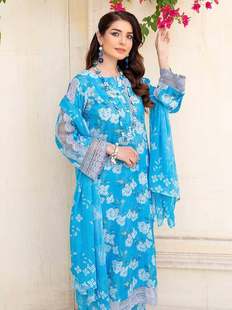 Lawn Elegant 3 Pcs Unstitched Women's Embroidery Suit for Any Occasion 7