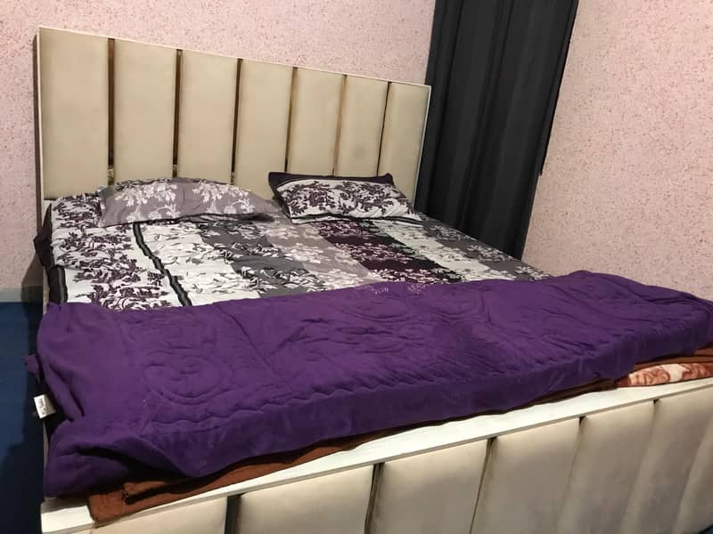 Slightly used King size bed for use with spring mattress 0