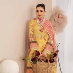 3 Pc Unstitched Lawn Embroidered & Printed Suits