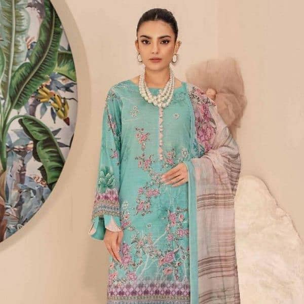 3 Pc Unstitched Lawn Embroidered & Printed Suits 7