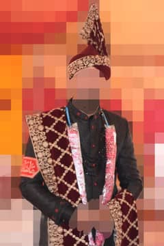 Black Mehroon Sherwani