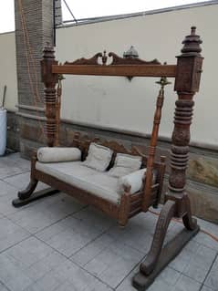 elegant outdoor carved swing (jhoola)