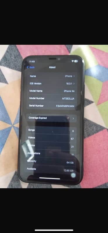 iPhone XR non PTA all ok water pack 10 by 10 03236242858 whats app onl 5