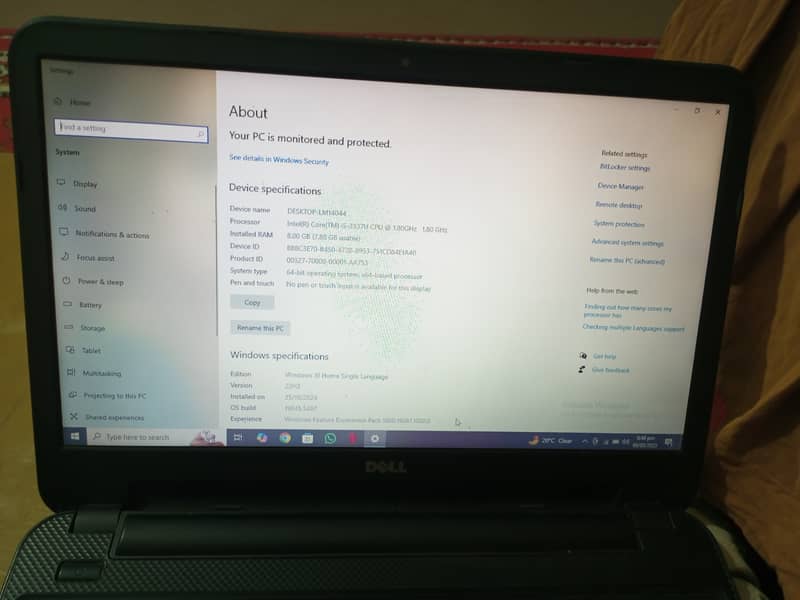 Core i5 3337u 3rd Gen 8GB RAM Dell laptop SSD 128GB 3