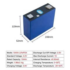 New Eve lithium cells 3.2v 105A