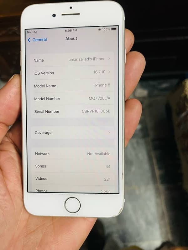 I phone 8, PTA Approved  256 gb memory 4