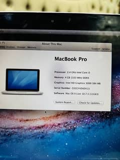 MacBook PRO  intel Core i5