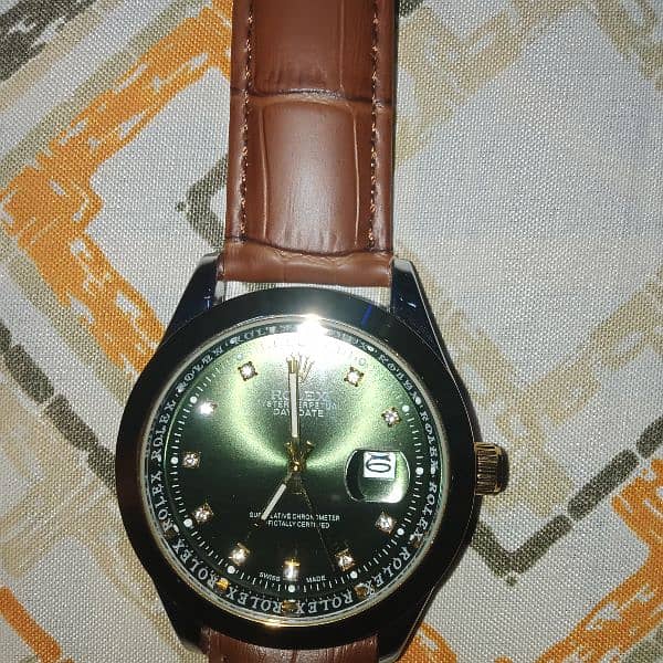 Rolex leather strap men's watch 5