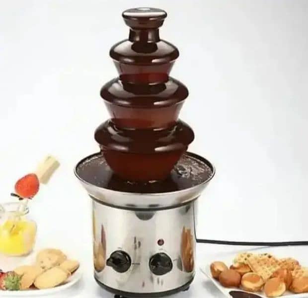 4 layers Electric Chocolate Fountain Chocolate Fondue Melt Machine 1