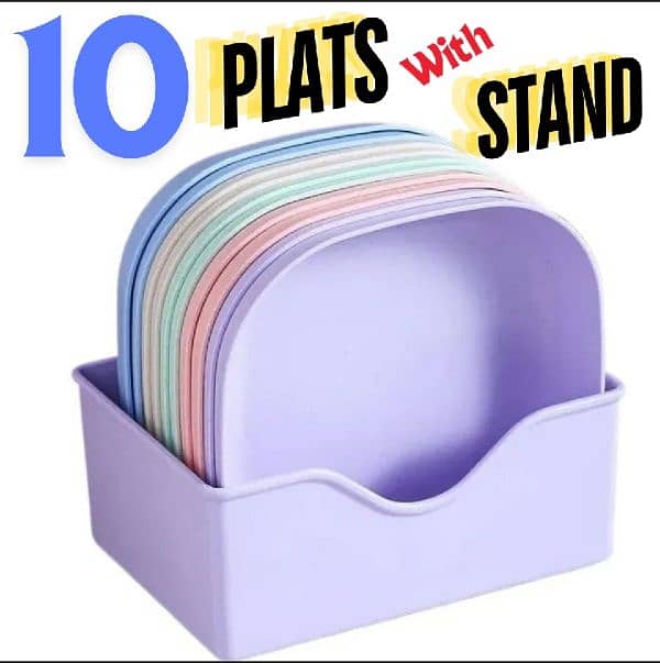 10pces best plate with stand 0