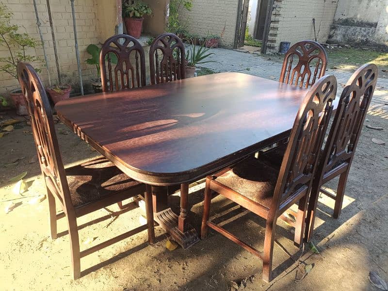 wooden chairs and dining table 2