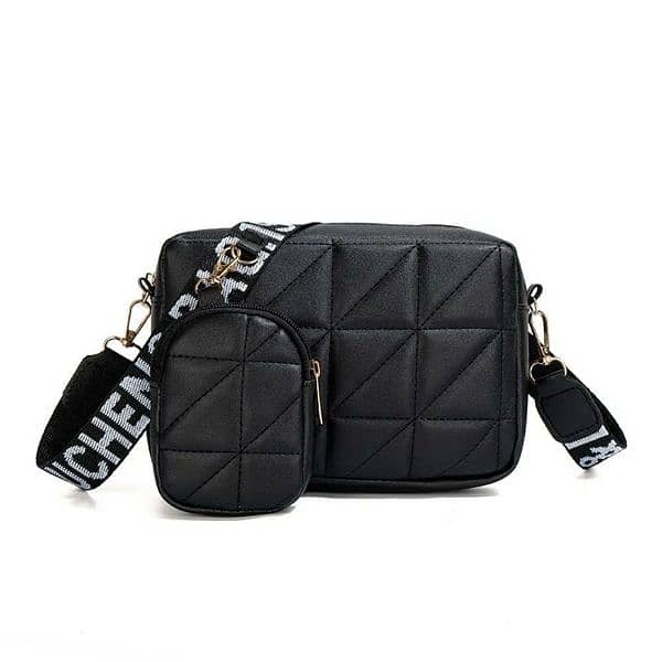 Stylish Girl's Crossbody Bag In Black Color 1