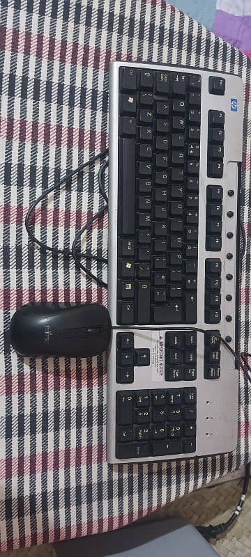 HP Wired Keyboard + Fujitsu Wired Mouse 5