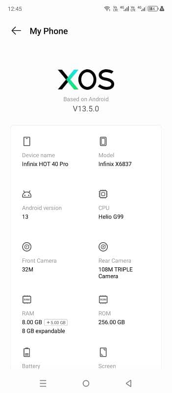 Infinix Hot 40 Pro ( warranty 4 months remaining) 3