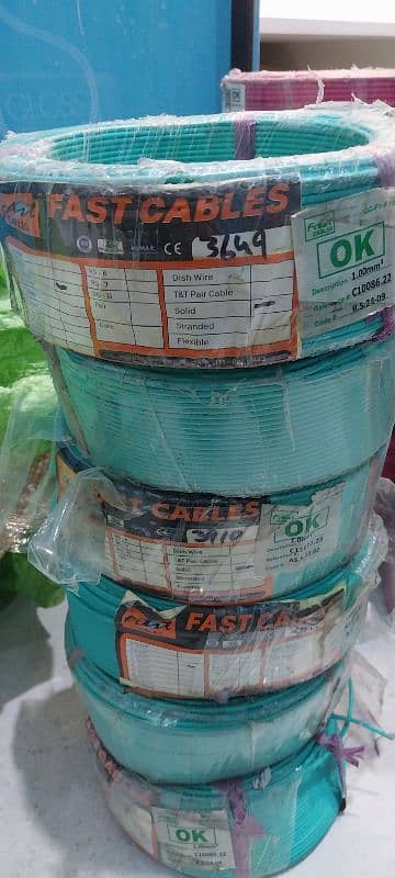 Fast cables  3/29 red 11 3/29 Black 12 Green 2 Dish wire RG6.1 1