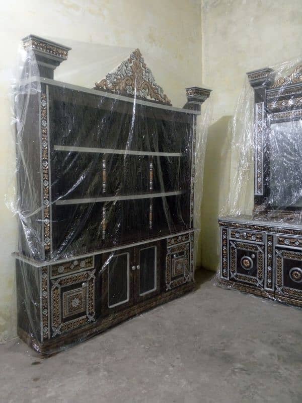 solid heavy complete bed set furniture for sale in Lahore 3