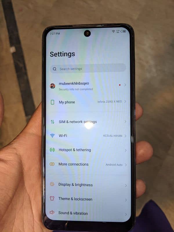 Infinix ZERO X NEO pta approve rm 8+5 GB128 back damage hai bedsheet 1