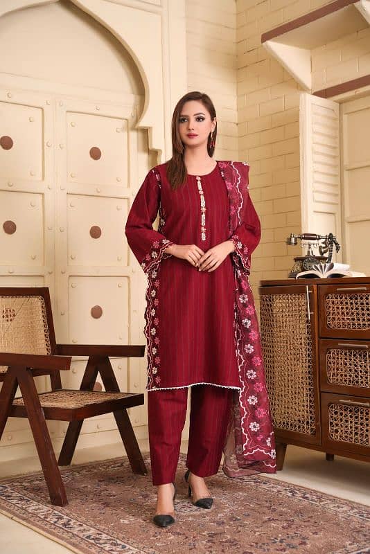 Ladies 3pc Lawn available with Coulour scheem 0