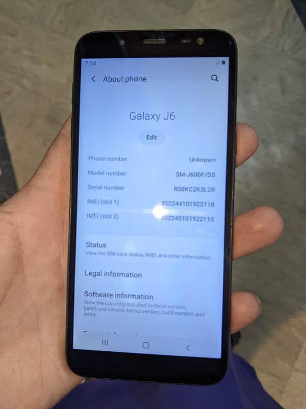 Samsung Galaxy J6 pta official approve front back camera fail 1