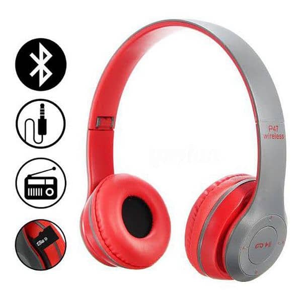 Red Sleek and Stylish Headphone - 1 Psc 2