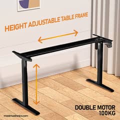 Dual motor Electric Height adjustable table frame extended width