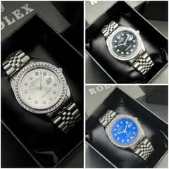 Aa1 Rolex Quartz Stylish Stone Watch Adjustable Silver (03166285006)