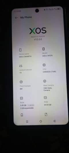 Infinix Smart 8 3+3gb 64gb complete Saman Koi kharabi Nahin hai