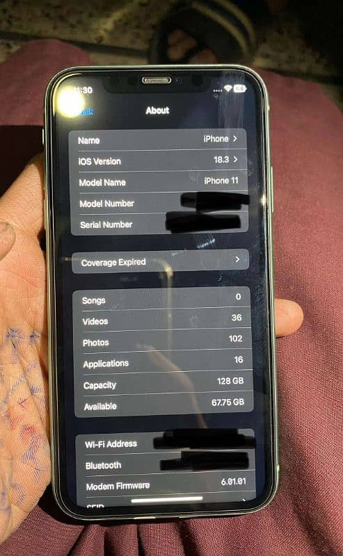 iPhone 11 (128)GB (JV). exchange possible with iPhone 11 promax 1