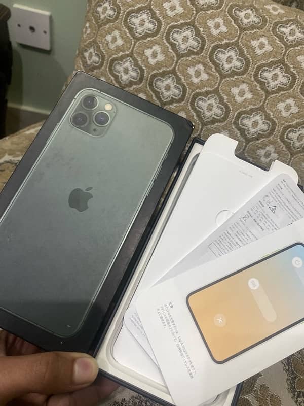 IPhone 11 Pro Max pta approved 256 gb with complete box green colour 12