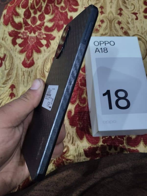 Oppo A18 4 128 Mobile for sale 10 month used with box & charger 2