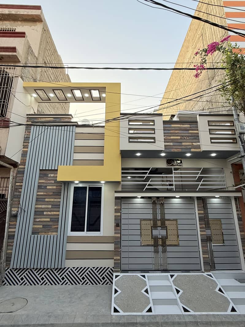 One Of The Luxurious & Ultra Modern Architect  120 sq yd SINGLE STORY leased banglow for sale at prime location vip block 5 of SAADI TOWN  (load shedding free block) 0