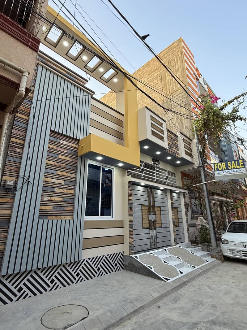 One Of The Luxurious & Ultra Modern Architect  120 sq yd SINGLE STORY leased banglow for sale at prime location vip block 5 of SAADI TOWN  (load shedding free block) 1