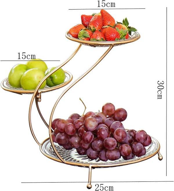 Stylish Golden Metal Fruit And Dryfruit Basket 2