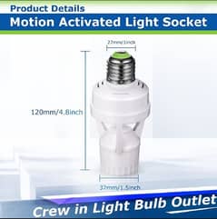 Intelligent Motion Sensor Light Switch Bulb Holder