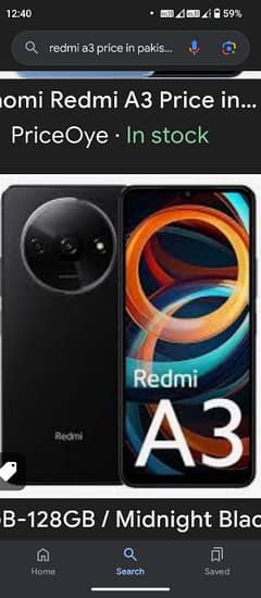 redmi A3 4ram 128rom .