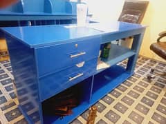 L shape office co work table