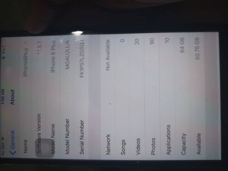 iPhone 6s plus non pta 64 GB 8