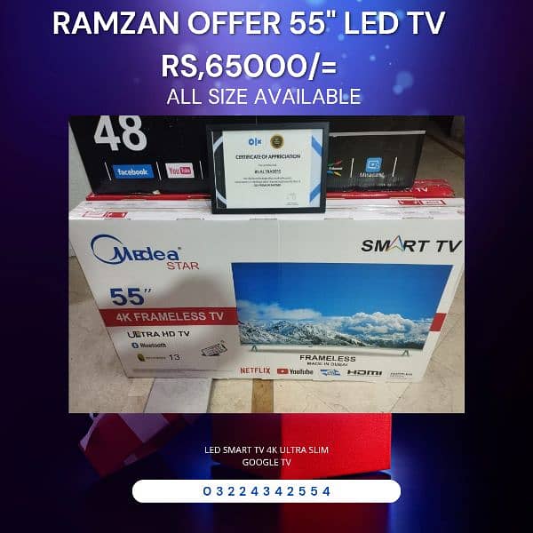 olx sale 55 inch led tv android smart 4k os google tv 03224342554 1