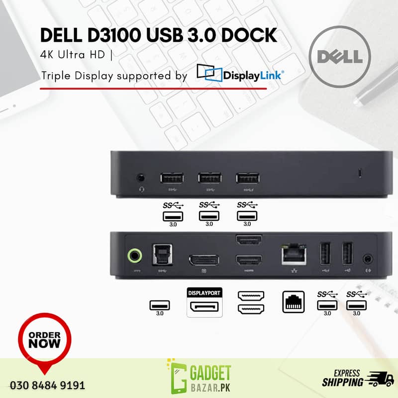 Dell Dock, Type C Dockting Station, Thunderbolt, USB Displaylink All 3