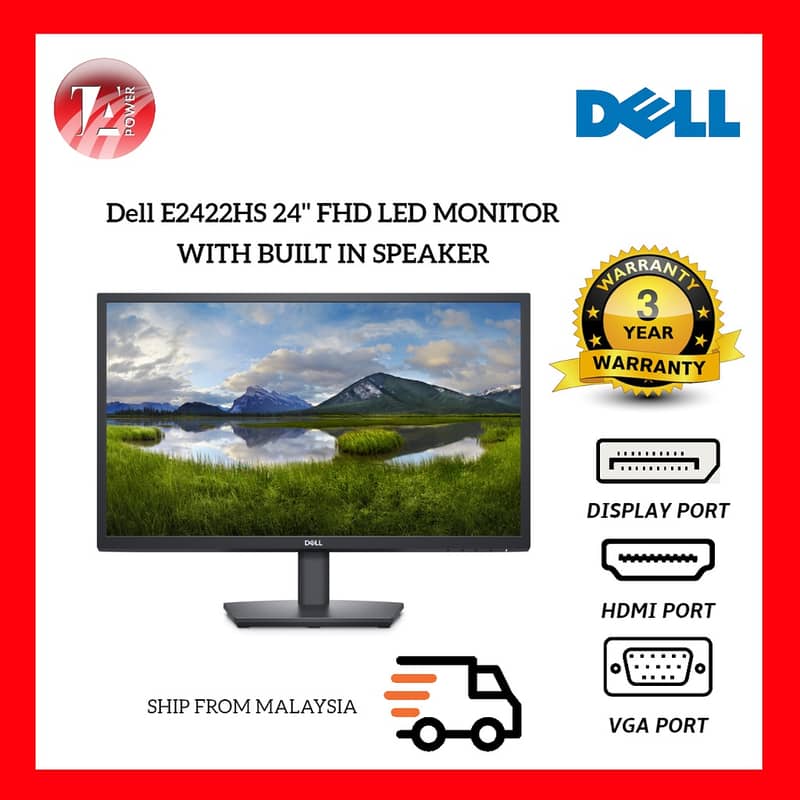 24" Inch Dell New With Box 2022 Model IPS Full HD LED Monitor -Speake 0