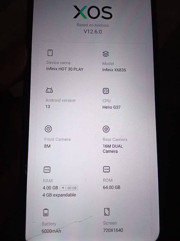 4+4/64 gb infinix hot 30 play with box 1