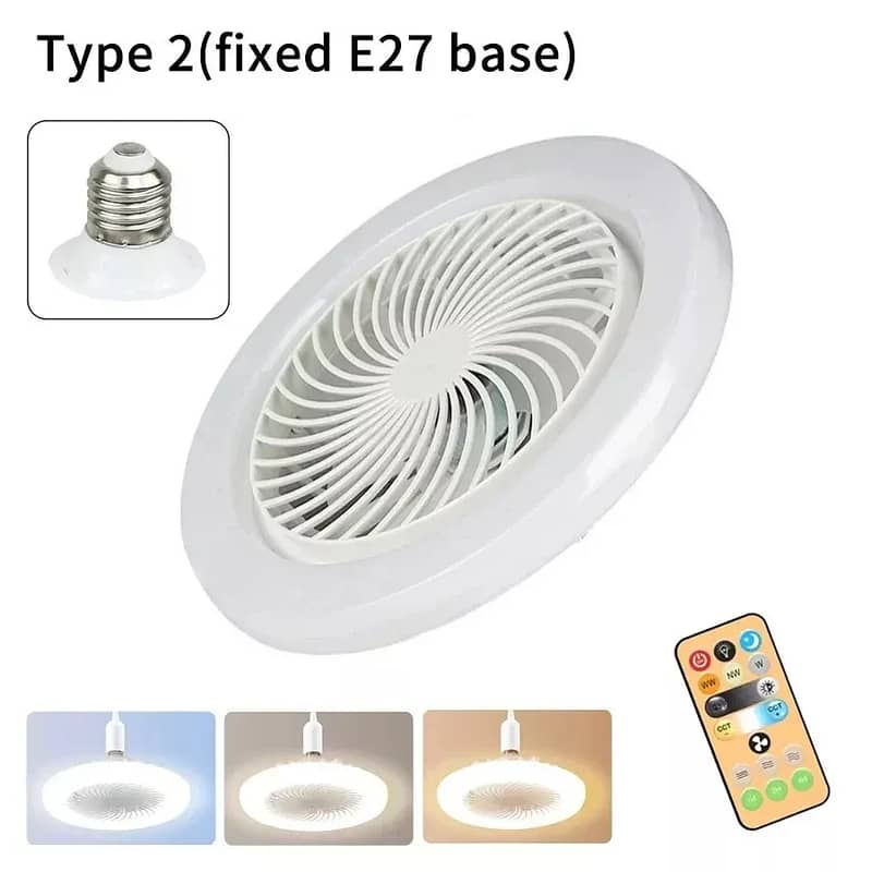 Ceiling Fan 3in1 with E27 Lighting Lam Converter 3 Speed RemotControl 8